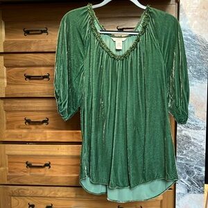Sundance, beautiful green velvet shirt, L